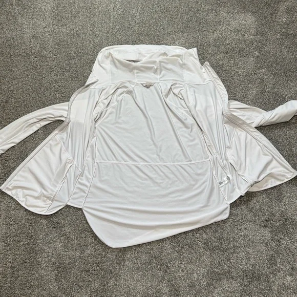 Athleta Pacific Baja UPF White Jacket Size Large Lightweight Zip-Up Hoodie - Picture 3 of 11